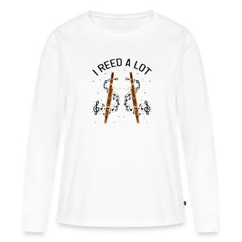 Instrument à vent et basson Instrument à vent - T-shirt manches longues Premium bio Femme - blanc - Devant - Julia (174cm)
