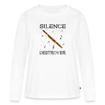 Instrument à vent en bois et instrument à vent basson - T-shirt manches longues Premium bio Femme - blanc - Devant - Julia (174cm)