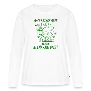 BECOME A CLIMATE ACTIVIST - Women's Premium Organic Long Sleeve Shirt - white - Front - Julia (174cm)