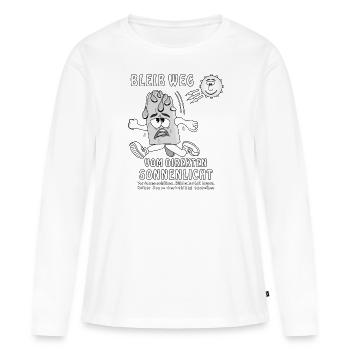 BLEIB WEG VOM DIREKTEN SONNENLICHT - Frauen Premium Bio Langarmshirt - Weiß - Vorne - Julia (174cm)