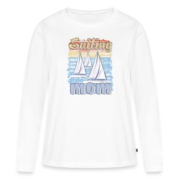 BOOTE SAILING MOM - Frauen Premium Bio Langarmshirt - Weiß - Vorne - Julia (174cm)