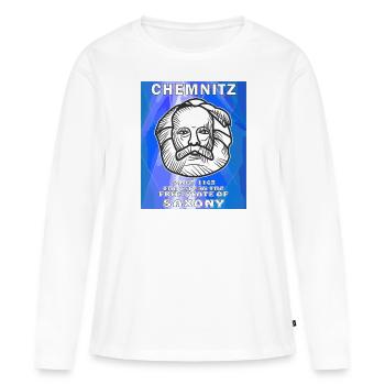 CHEMNITZ LA VILLE DANS L’ÉTAT LIBRE DE SAXE - T-shirt manches longues Premium bio Femme - blanc - Devant - Julia (174cm)
