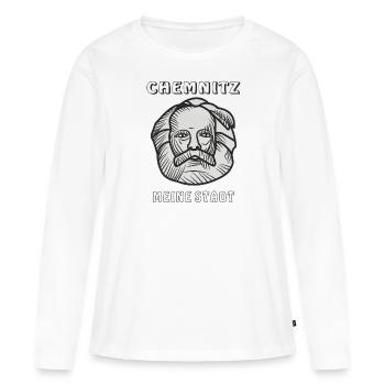 CHEMNITZ MA VILLE - T-shirt manches longues Premium bio Femme - blanc - Devant - Julia (174cm)