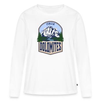 Dolomites Italie Montagne Vintage - T-shirt manches longues Premium bio Femme - blanc - Devant - Julia (174cm)