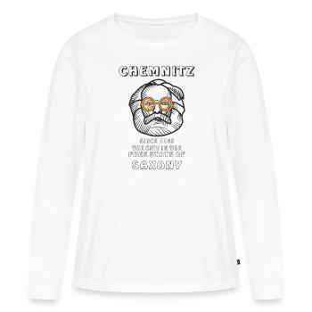 CHEMNITZ LA VILLE DANS L’ÉTAT LIBRE DE SAXE - T-shirt manches longues Premium bio Femme - blanc - Devant - Julia (174cm)