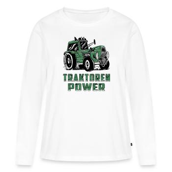 TRAKTOR TRAKTOREN POWER - Frauen Premium Bio Langarmshirt - Weiß - Vorne - Julia (174cm)