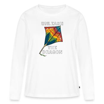 DRACHEN UNLEASH THE DRAGON - Frauen Premium Bio Langarmshirt - Weiß - Vorne - Julia (174cm)