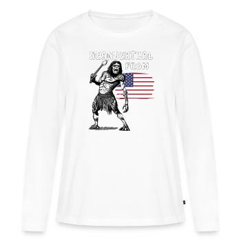 NEANDERTHAL FROM USA - Women's Premium Organic Long Sleeve Shirt - white - Front - Julia (174cm)