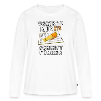 SCHRIFTFÜHRER - Frauen Premium Bio Langarmshirt - Weiß - Vorne - Julia (174cm)