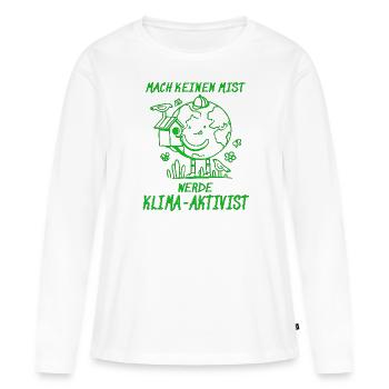 BECOME A CLIMATE ACTIVIST - Women's Premium Organic Long Sleeve Shirt - white - Front - Julia (174cm)