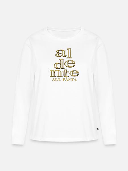 aldente ALL PASTA - Frauen Premium Bio Langarmshirt - Weiß