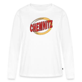 CHEMNITZ - T-shirt manches longues Premium bio Femme - blanc - Devant - Julia (174cm)