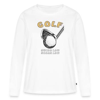 SWING DE GOLF SCORE BAS BAS - T-shirt manches longues Premium bio Femme - blanc - Devant - Julia (174cm)