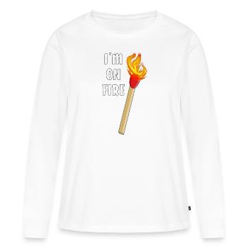 MATCH I'M ON FIRE - Women's Premium Organic Long Sleeve Shirt - white - Front - Julia (174cm)