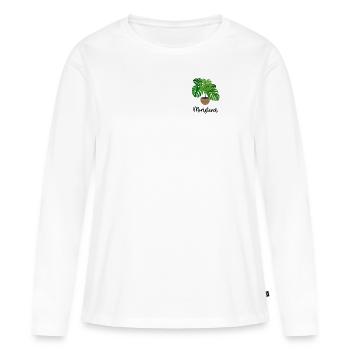 Monstera Flora Houseplant Gardener - Women's Premium Organic Long Sleeve Shirt - white - Front - Julia (174cm)