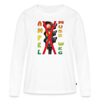 LES FEUX DE CIRCULATION DOIVENT DISPARAÎTRE - T-shirt manches longues Premium bio Femme - blanc - Devant - Julia (174cm)