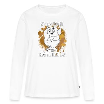 J’AVAIS ESSAYÉ DE PERDRE DU POIDS - T-shirt manches longues Premium bio Femme - blanc - Devant - Julia (174cm)