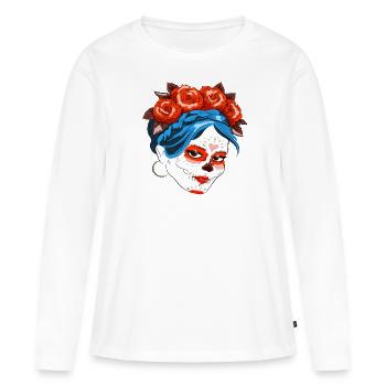 DIA DE LOS MUERTOS - Women's Premium Organic Long Sleeve Shirt - white - Front - Julia (174cm)