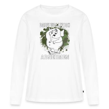 JE VOULAIS PERDRE DU POIDS - T-shirt manches longues Premium bio Femme - blanc - Devant - Julia (174cm)