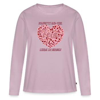 CONFETTI AND LOTS OF LOVE IN THE HEART - Women's Premium Organic Long Sleeve Shirt - dusky pink - Front - Julia (174cm)