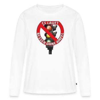 IL FONCTIONNE MIEUX SANS FEUX DE CIRCULATION - T-shirt manches longues Premium bio Femme - blanc - Devant - Julia (174cm)