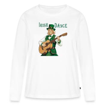 IRISH DANCE - Frauen Premium Bio Langarmshirt - Weiß - Vorne - Julia (174cm)
