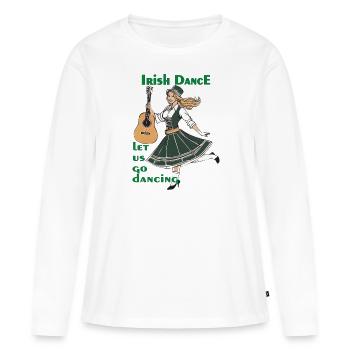 IRISH DANCE Let us go dancing - Frauen Premium Bio Langarmshirt - Weiß - Vorne - Julia (174cm)