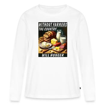 WITHOUT FARMERS THE COUNTRY WILL HUNGER - Women's Premium Organic Long Sleeve Shirt - white - Front - Julia (174cm)