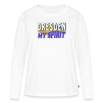 DRESDE MON - T-shirt manches longues Premium bio Femme - blanc - Devant - Julia (174cm)