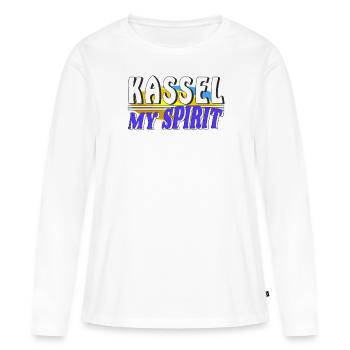 KASSEL MON - T-shirt manches longues Premium bio Femme - blanc - Devant - Julia (174cm)