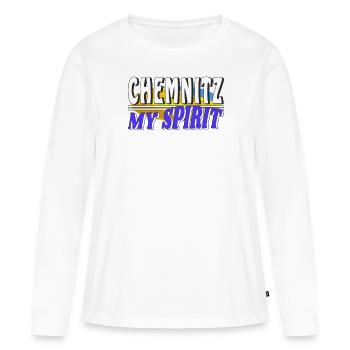 CHEMNITZ MON - T-shirt manches longues Premium bio Femme - blanc - Devant - Julia (174cm)