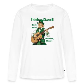 IRISH DANCE - Frauen Premium Bio Langarmshirt - Weiß - Vorne - Julia (174cm)