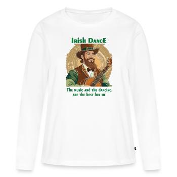 IRISH DANCE - Frauen Premium Bio Langarmshirt - Weiß - Vorne - Julia (174cm)