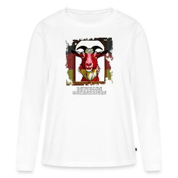 CHÈVRE ALLEMANDE QUI SE PLAINT - T-shirt manches longues Premium bio Femme - blanc - Devant - Julia (174cm)