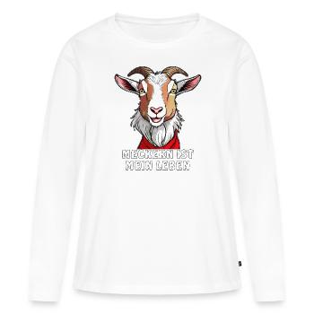 LA CHÈVRE QUI SE PLAINT, C’EST MA VIE - T-shirt manches longues Premium bio Femme - blanc - Devant - Julia (174cm)