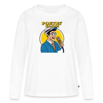MAN MICROPHONE POETRY SLAM - Women's Premium Organic Long Sleeve Shirt - white - Front - Julia (174cm)