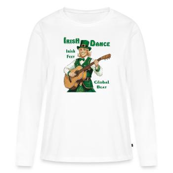 IRISH DANCE - Frauen Premium Bio Langarmshirt - Weiß - Vorne - Julia (174cm)