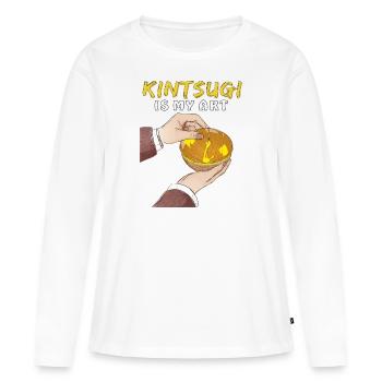 LE KINTSUGI EST MON ART - T-shirt manches longues Premium bio Femme - blanc - Devant - Julia (174cm)