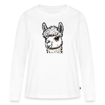 QUARTIER D’ALPAKA - T-shirt manches longues Premium bio Femme - blanc - Devant - Julia (174cm)