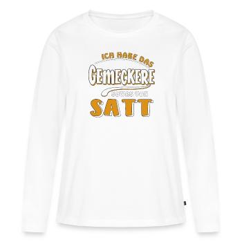 J’EN AI MARRE DES GROGNEMENTS - T-shirt manches longues Premium bio Femme - blanc - Devant - Julia (174cm)