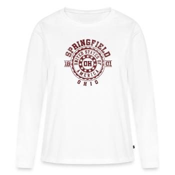 Springfield, Ohio (États-Unis) | Ohio Souvenir & Cadeau - T-shirt manches longues Premium bio Femme - blanc - Devant - Julia (174cm)