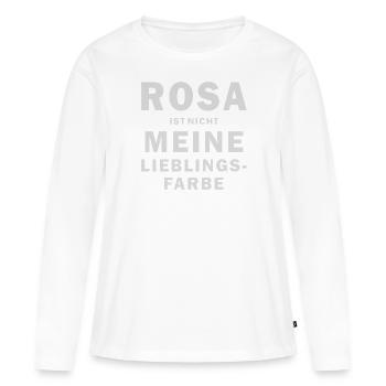 LE ROSE N’EST PAS MA COULEUR PRÉFÉRÉE - T-shirt manches longues Premium bio Femme - blanc - Devant - Julia (174cm)