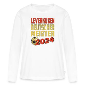 CHAMPION D’ALLEMAGNE DE LEVERKUSEN - T-shirt manches longues Premium bio Femme - blanc - Devant - Julia (174cm)