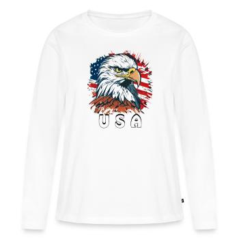 WHITE-TAILED EAGLE - Women's Premium Organic Long Sleeve Shirt - white - Front - Julia (174cm)