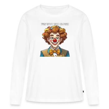 S’AMUSER AVEC LE CLOWN - T-shirt manches longues Premium bio Femme - blanc - Devant - Julia (174cm)