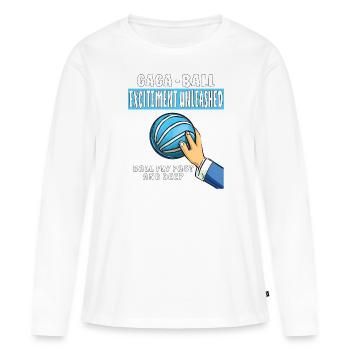 L’EXCITATION DU BAL GAGA DÉCHAÎNÉE - T-shirt manches longues Premium bio Femme - blanc - Devant - Julia (174cm)