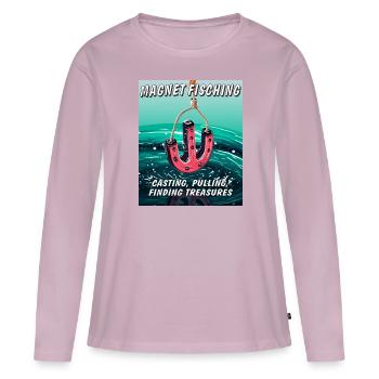 AIMANT FISCHING CASTING PULLING FINDING TREASU - T-shirt manches longues Premium bio Femme - rose poudré - Devant - Julia (174cm)