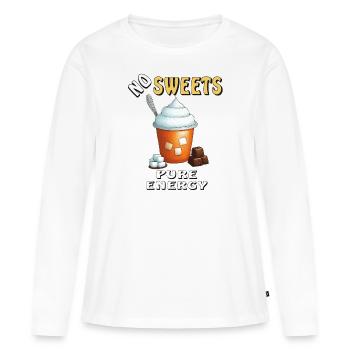 SUCRE SANS SUCRERIES ÉNERGIE PURE - T-shirt manches longues Premium bio Femme - blanc - Devant - Julia (174cm)