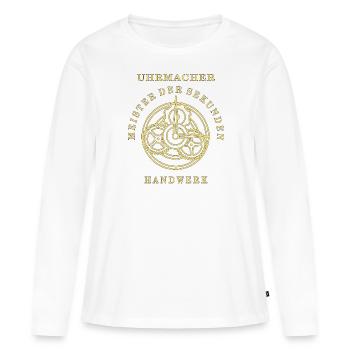 HORLOGER MAÎTRE DES SECONDES - T-shirt manches longues Premium bio Femme - blanc - Devant - Julia (174cm)