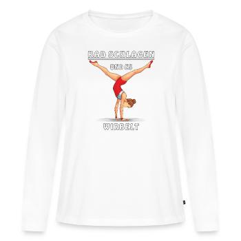 ROUES ET IL TOURBILLONNE - T-shirt manches longues Premium bio Femme - blanc - Devant - Julia (174cm)